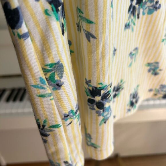 Karen Scott Yellow Floral Short Sleeve Top - Picture 12 of 16